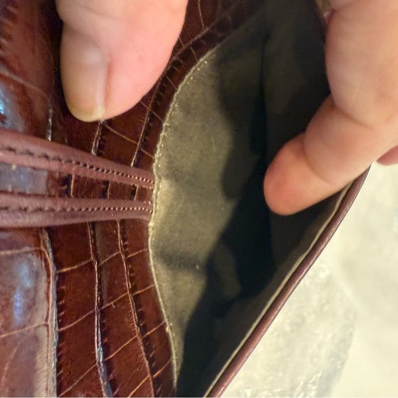 Vintage Brighton Leather Croc Embossed Crossbody Shoulder Handbag Purse EUC - Picture 11 of 16